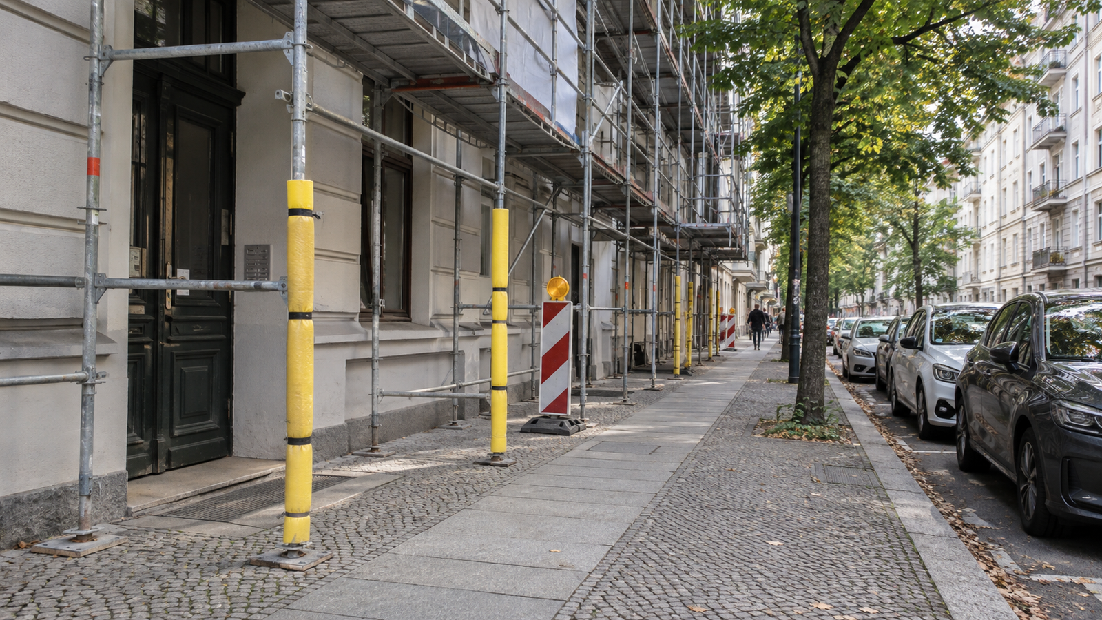 Baugerüst an Berliner Gehweg